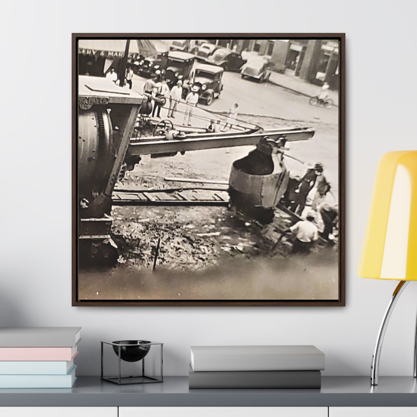 Concrete Worker Gallery Canvas Wraps, Square Frame