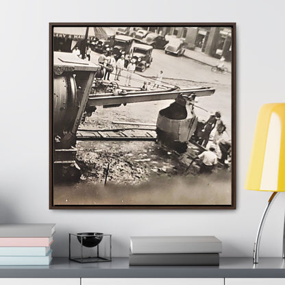 Concrete Worker Gallery Canvas Wraps Square Frame 30″ x 30″ Premium Gallery Wraps (1.25″) Walnut