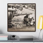 Concrete Worker Gallery Canvas Wraps Square Frame 30″ x 30″ Premium Gallery Wraps (1.25″) Walnut