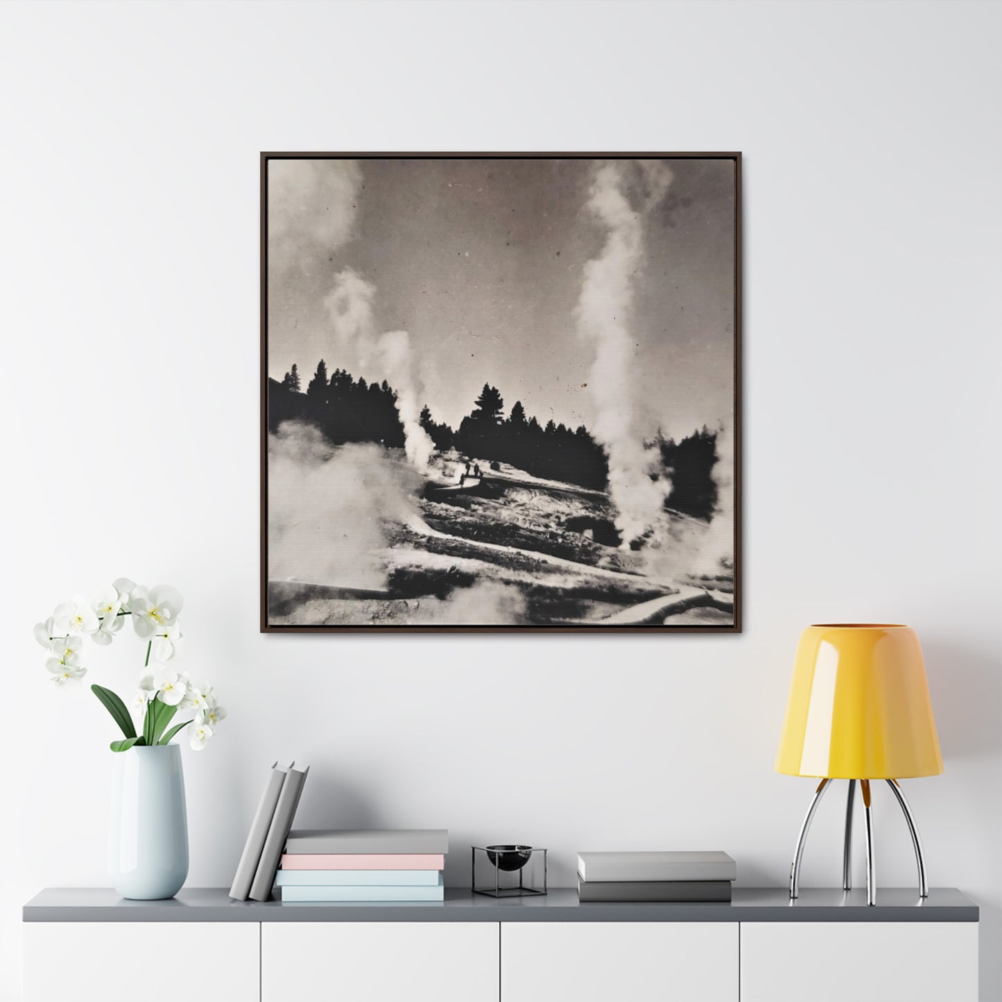 Norris Geyser Yellowstone Gallery Canvas Wraps, Square Frame