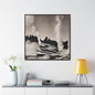 Norris Geyser Yellowstone Gallery Canvas Wraps Square Frame 36″ x 36″ Premium Gallery Wraps (1.25″) Walnut