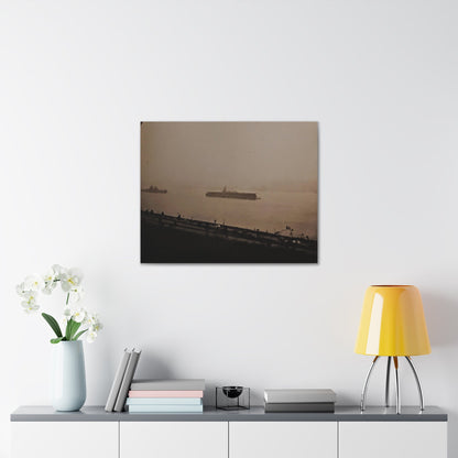 Navy Day New York Hudson River October 27th 1945 War Ships Canvas Gallery Wraps 30″ x 24″ 1.25"