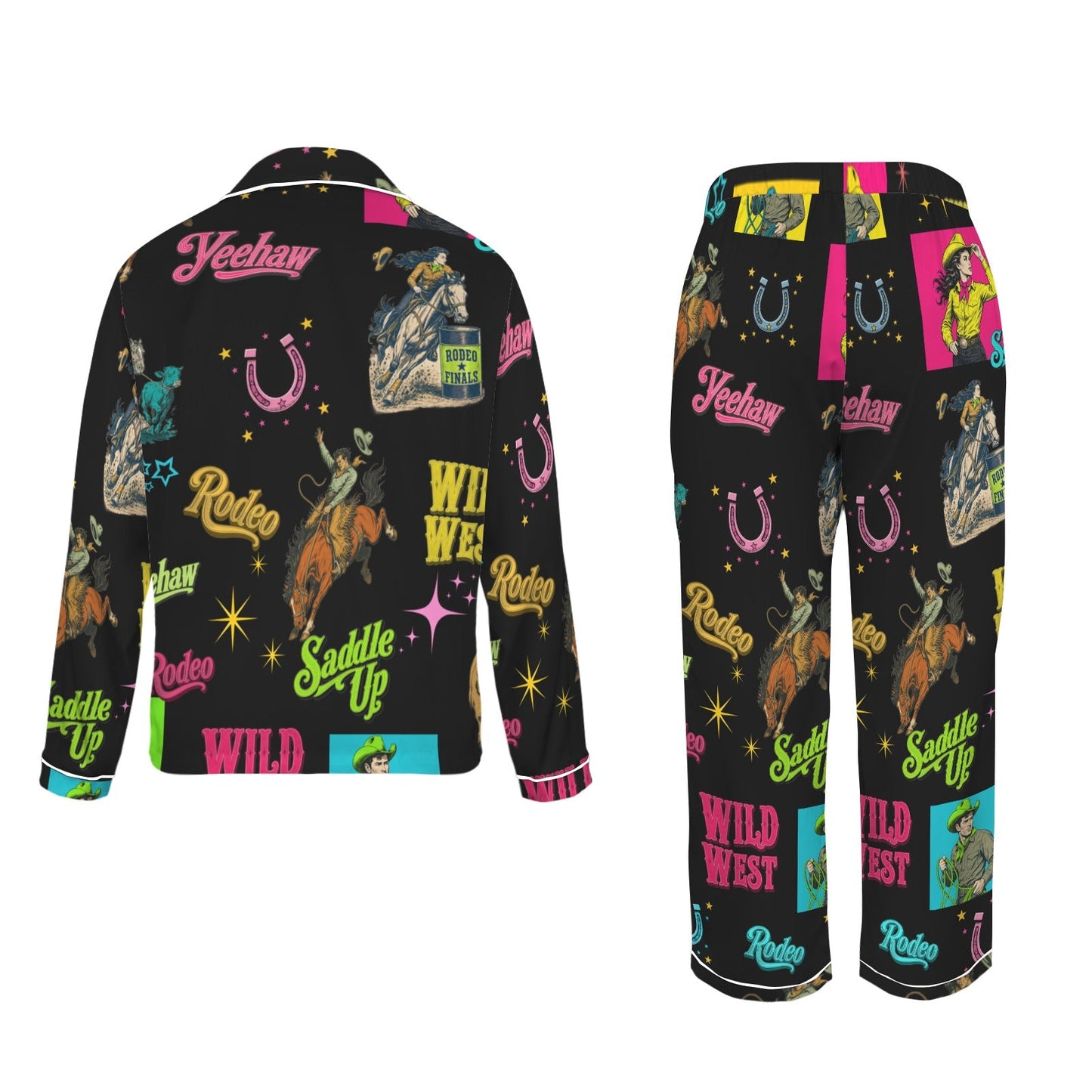 Baha Ranch The Last Round Up Satin Pajama Set - - Pajama Sets