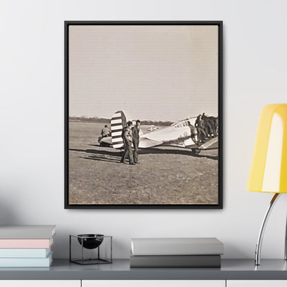 Army Pursuit Plane Ames Airport 1939 Gallery Canvas Wraps Vertical Frame 20″ x 24″ Premium Gallery Wraps (1.25″) Black