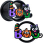 Black Boo Party Halloween Tunnel Plug Set - 12mm (1 2") - PLUG Double Flare
