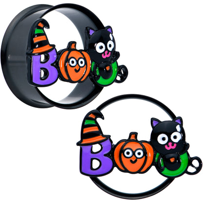Black Boo Party Halloween Tunnel Plug Set - 25mm (1") - PLUG Double Flare