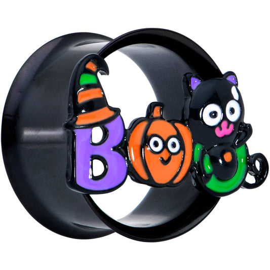 Black Boo Party Halloween Tunnel Plug Set - - PLUG Double Flare