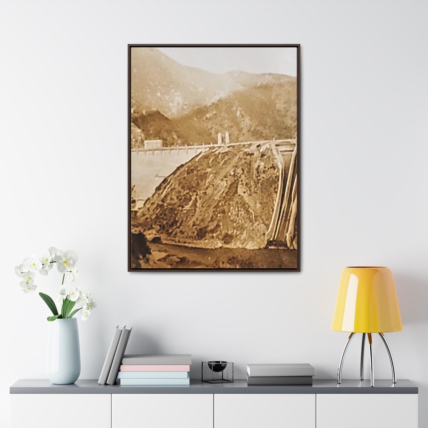 Back View Morris Dam Spillway Gallery Canvas Wraps, Vertical Frame