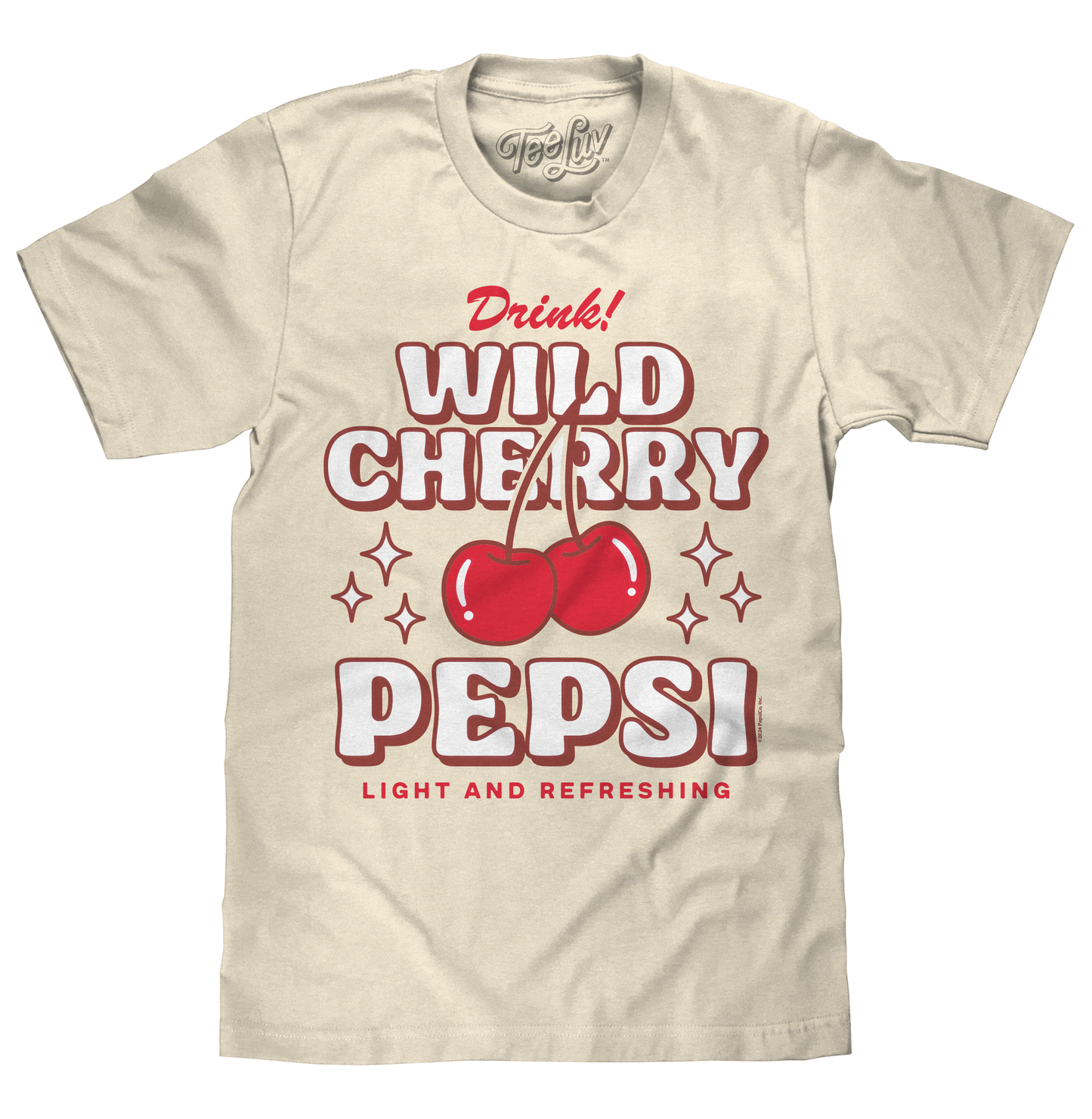 Wild Cherry Pepsi 70s Soda Logo T-Shirt - Cream- Tee Luv- {{Product type}}