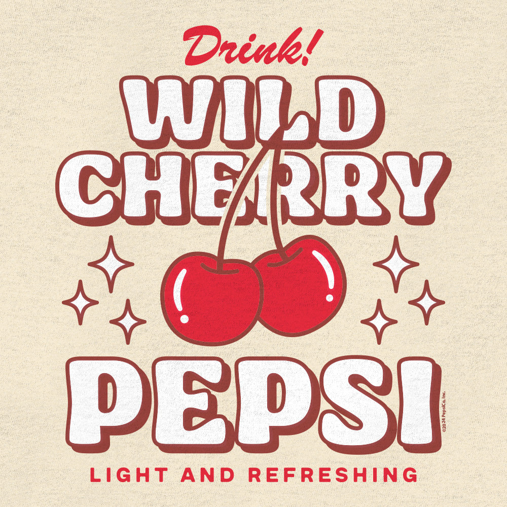 Wild Cherry Pepsi 70s Soda Logo T-Shirt - Cream- Tee Luv- {{Product type}}