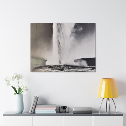 Old Faithful Geyser Yellowstone Canvas Gallery Wraps 40″ x 30″ 1.25"