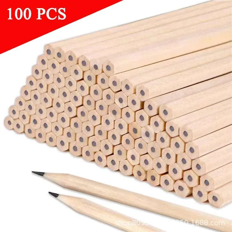 100pcs Lot Wood HB Non-Toxic Pencils