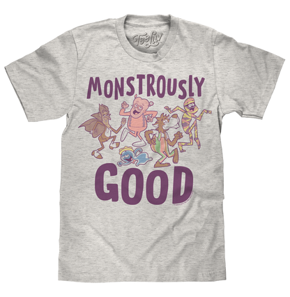 Monstrously Good General Mills Cereal Monster Cartoon Mascots T-Shirt - Heather Oatmeal- Tee Luv- {{Product type}}
