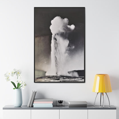 Old Faithful Geyser Yellowstone Gallery Canvas Wraps Vertical Frame 32″ x 48″ Premium Gallery Wraps (1.25″) Black