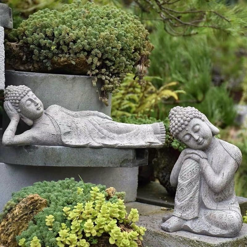 Resin Zen Buddha Garden Statue – Indoor & Outdoor Asian Home Decor - - Garden Statues