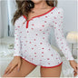 Women's Heart Print Jacquard Pajama Set