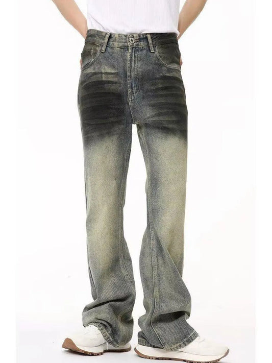 Men's Full Size Fade Loose Fit Jeans Plus Size - -