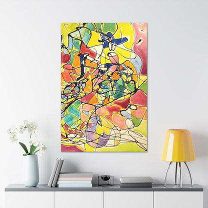 Yellow Abstract Canvas Gallery Wraps 32″ x 48″ 1.25"