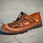 Leather Sandals Simple Large Size Brown