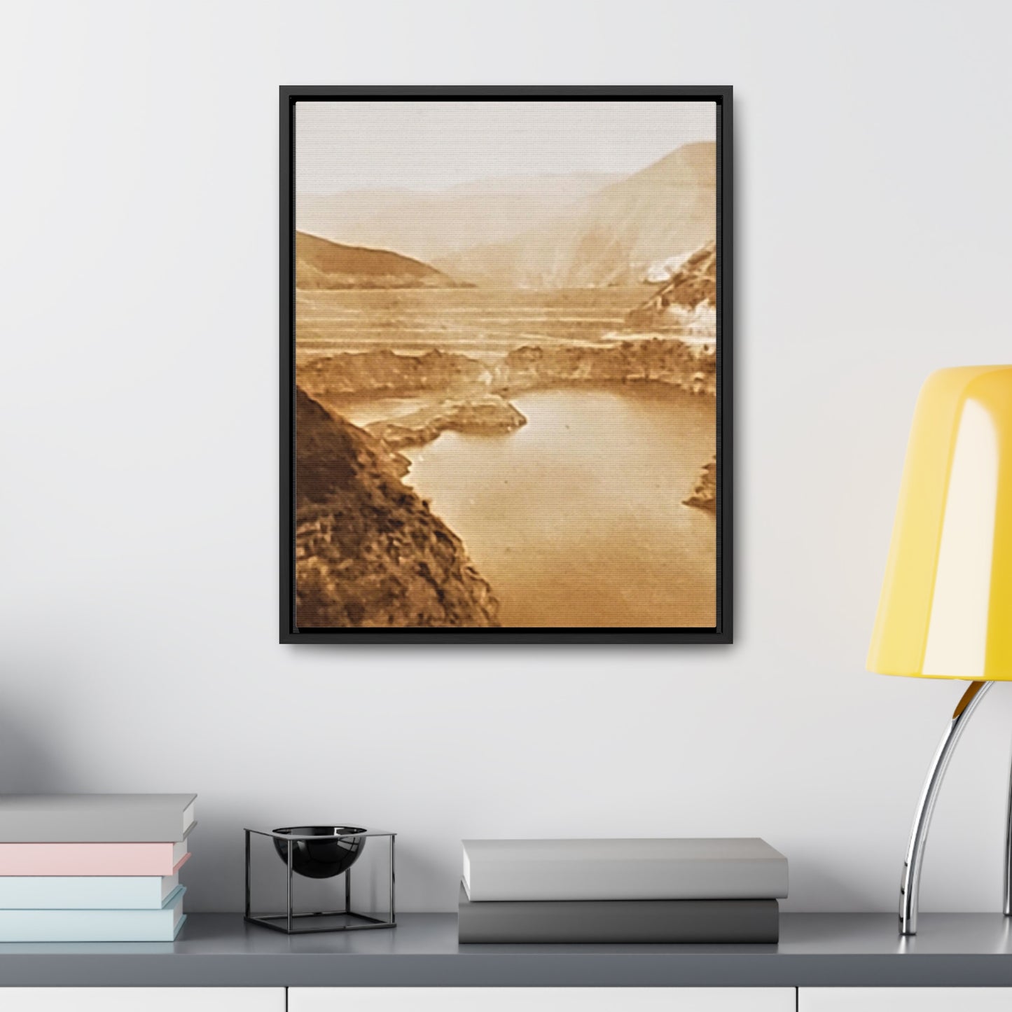 San Gabriel Dirt Fill Dam #1 Gallery Canvas Wraps, Vertical Frame