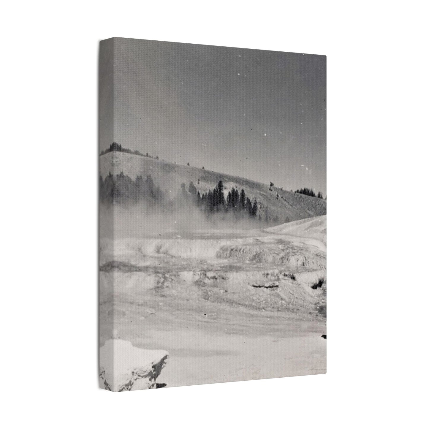Mammoth Hot Springs Satin Canvas Stretched