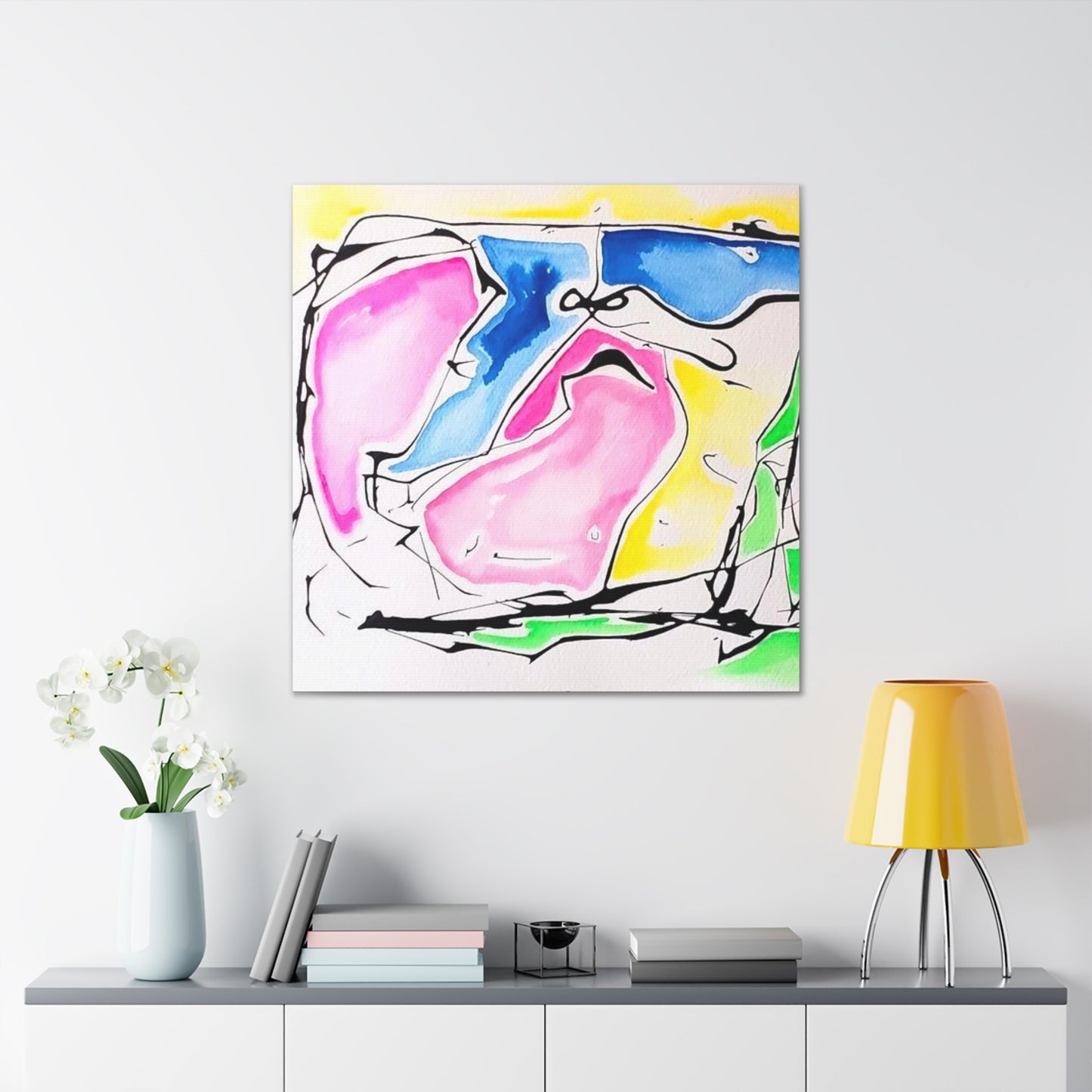 Pink Elephant Canvas Gallery Wraps 36″ x 36″ 1.25"