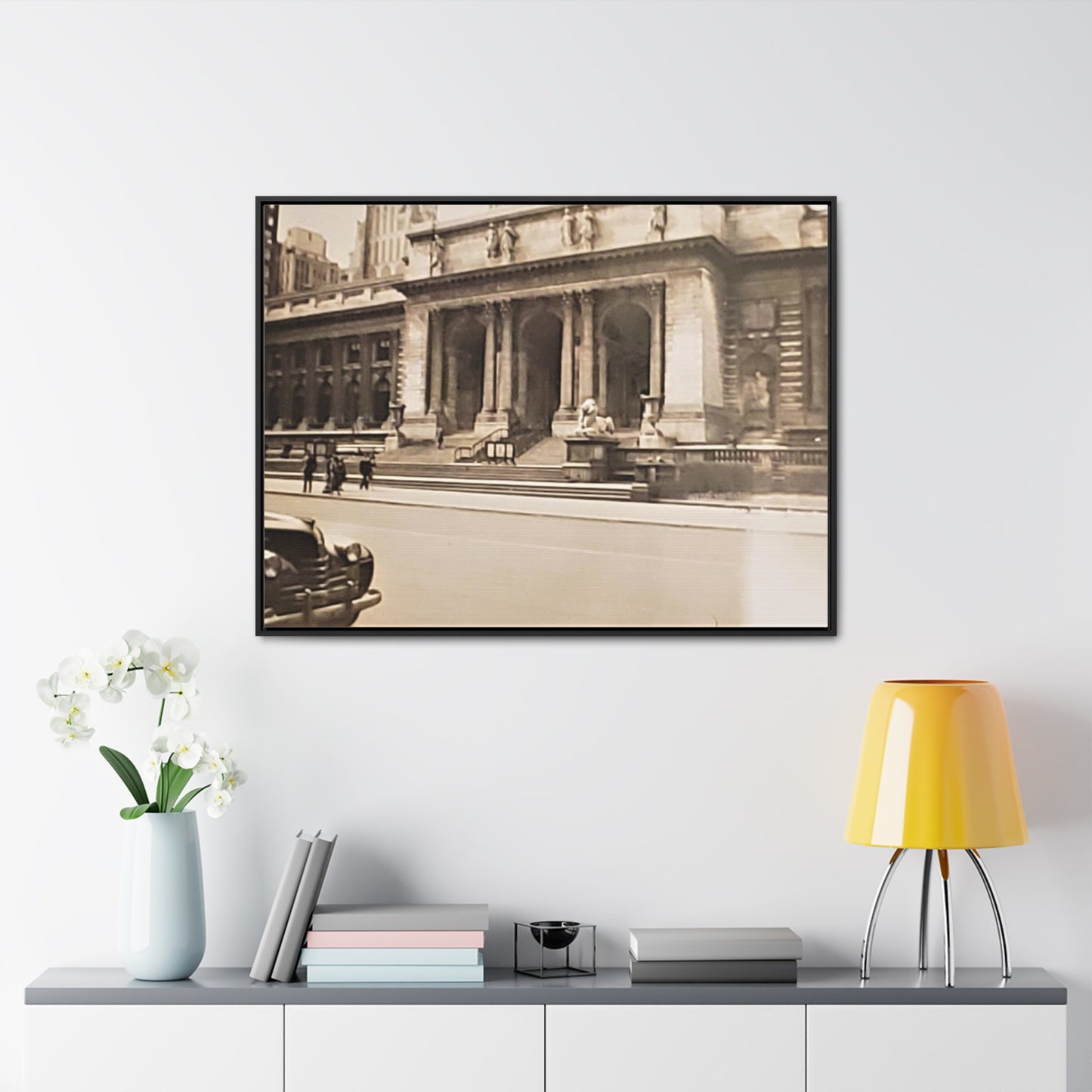 New York Public Library Gallery Canvas Wraps, Horizontal Frame