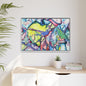 Alien Abstract Colorful Framed Canvas Art - Kia Day Design