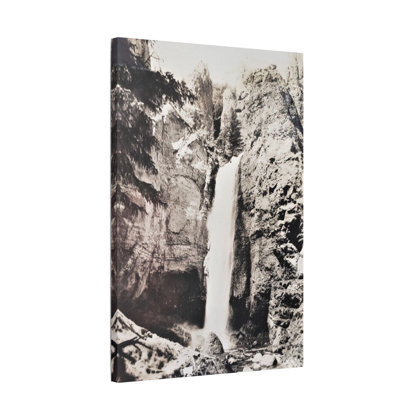 Tower Falls Yellowstone Satin Canvas, Stretched