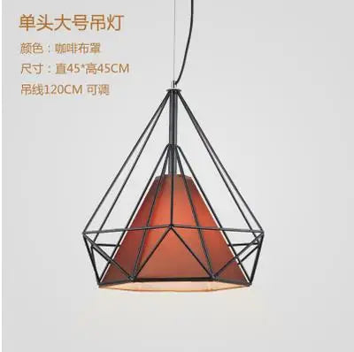 Iron Geometric Shaped Individual Industrial Pendant Light