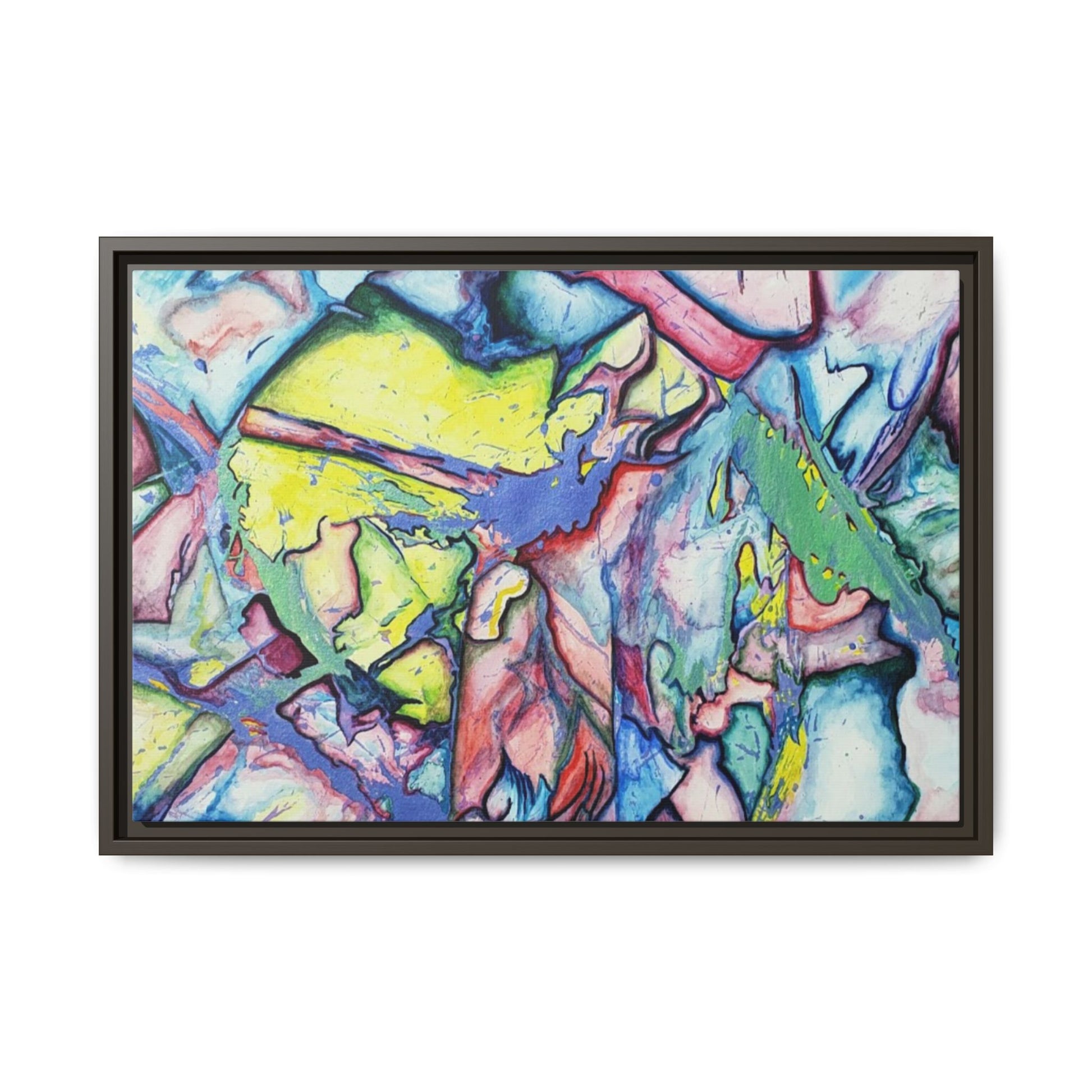 Alien Abstract Colorful Framed Canvas Art - Kia Day Design