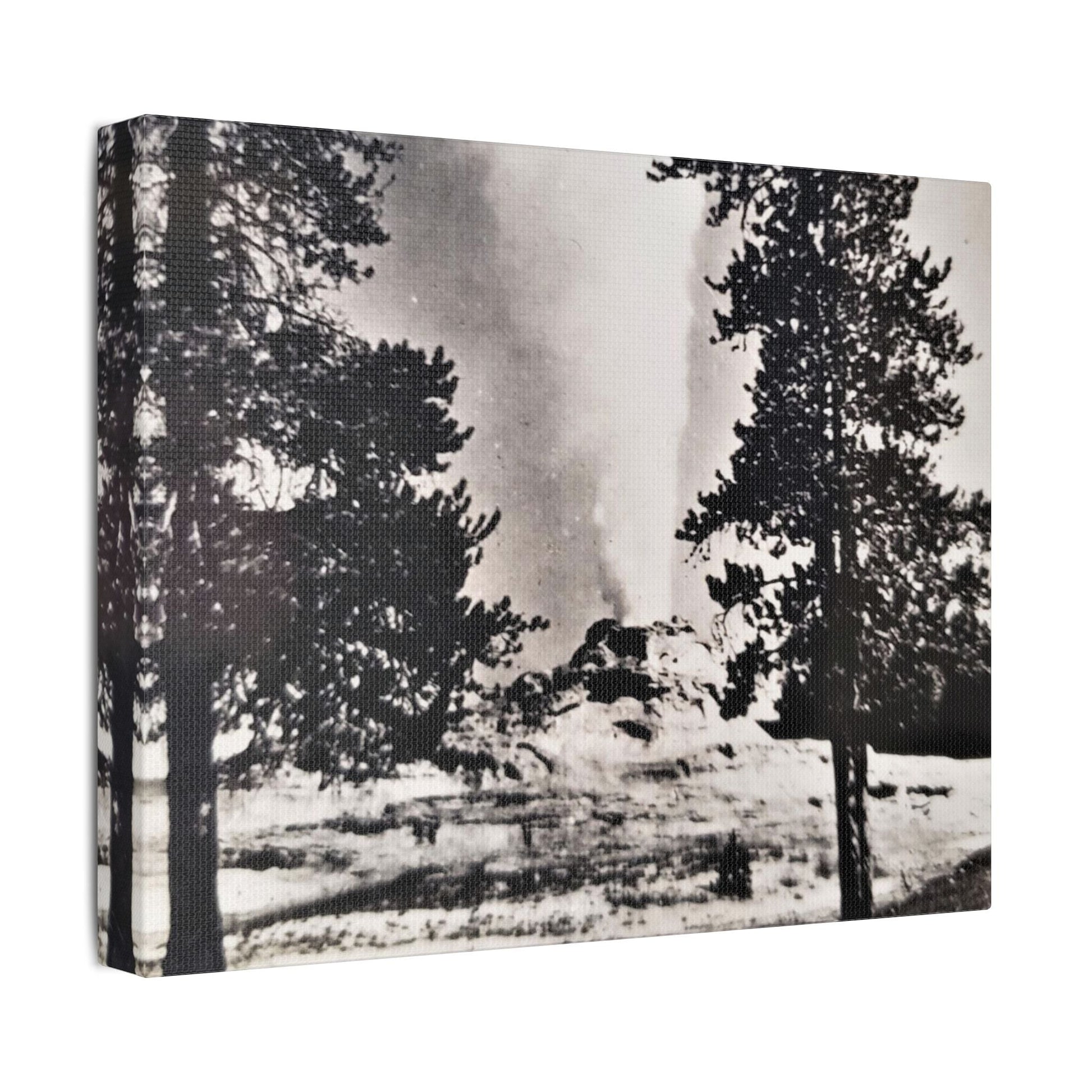 Castle Geyser Yellowstone Satin Canvas Stretched