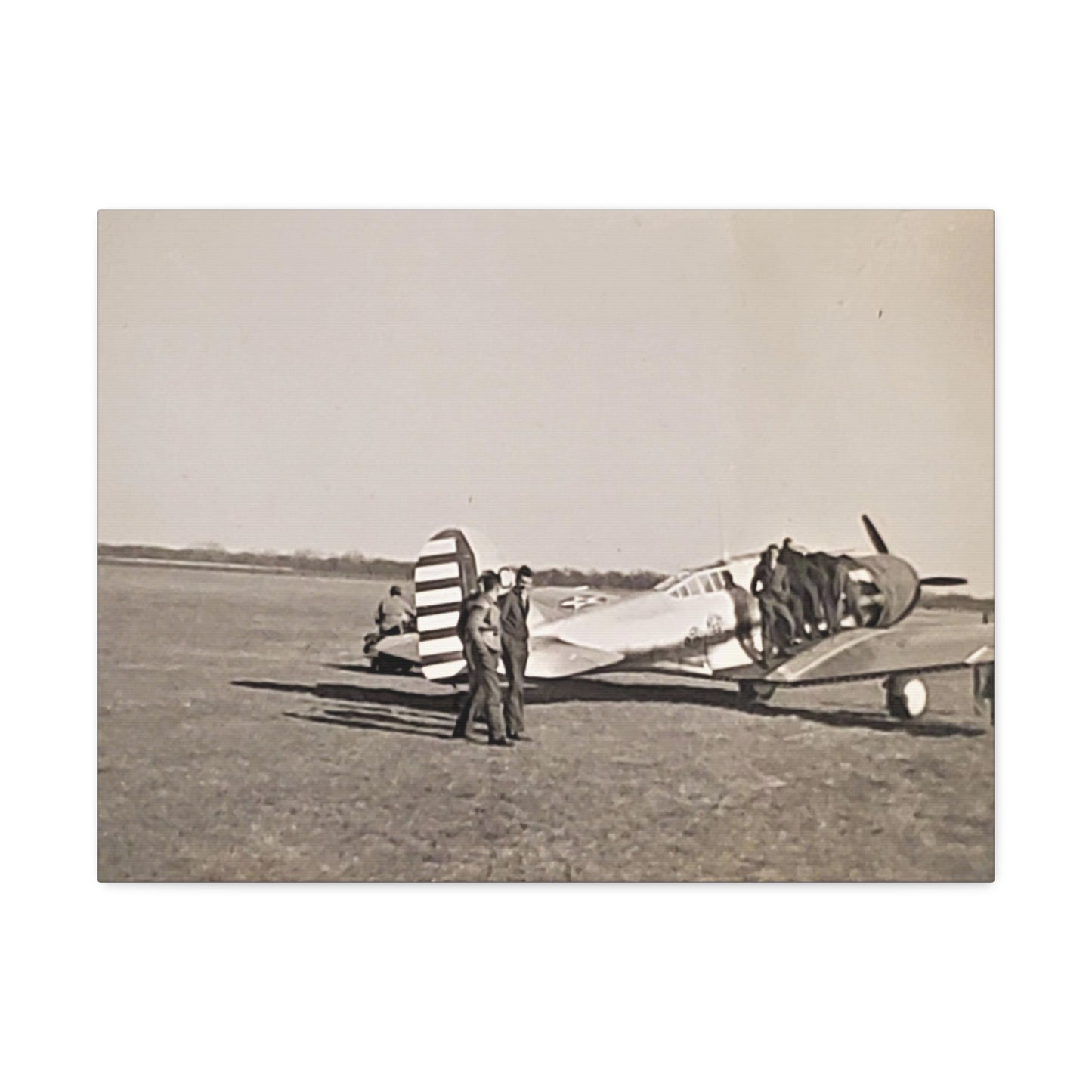 Army Pursuit Plane Ames Airport 1939 Stretched Canvas