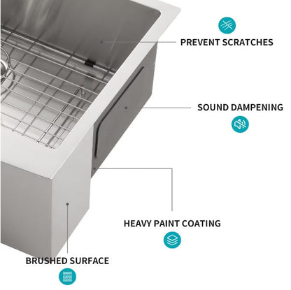 Nickel Finish Farmhouse Kitchen Sink - - kitchen sink