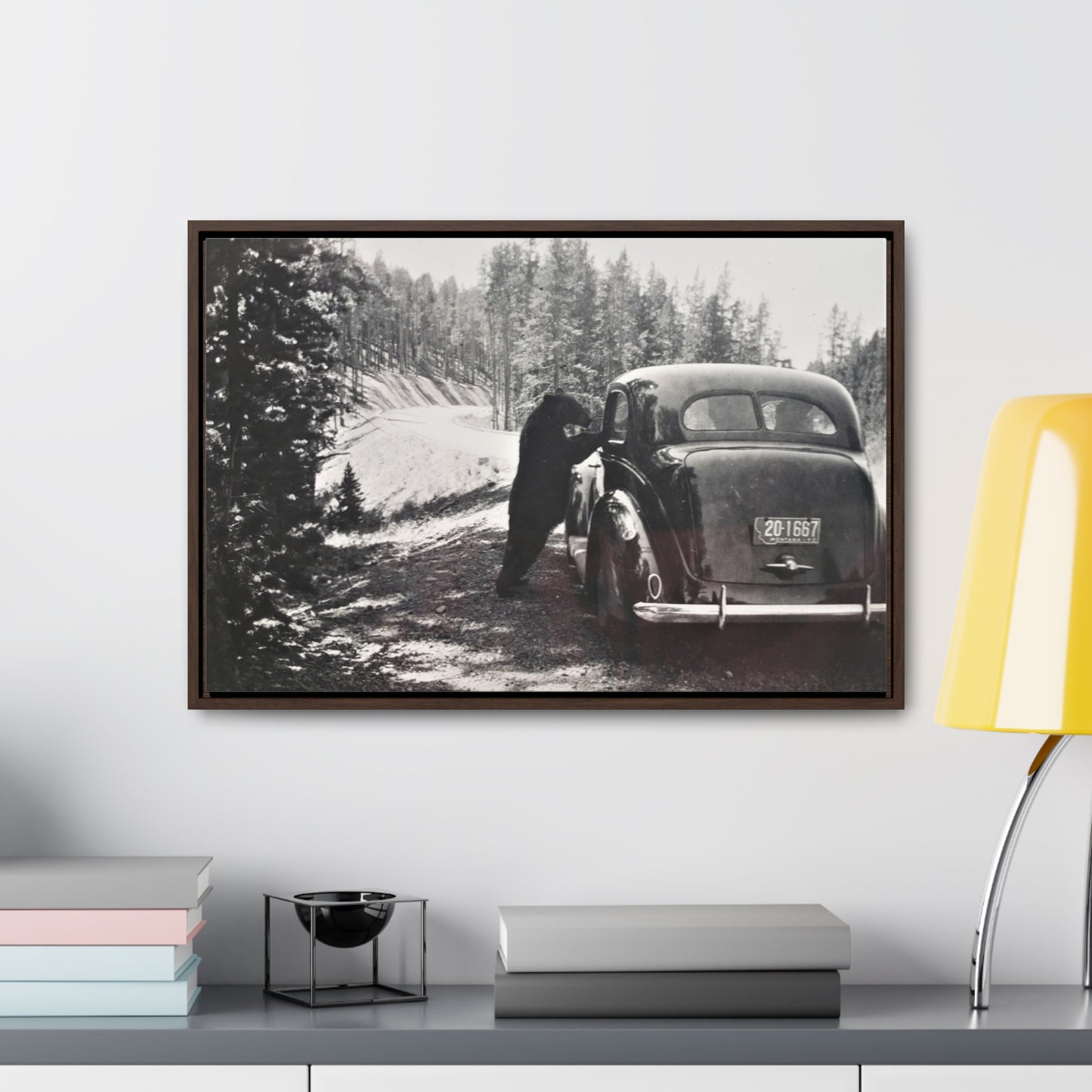 Yellowstone Bear Car Gallery Canvas Wraps, Horizontal Frame