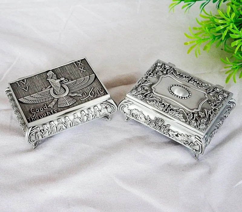 Antique Sterling Silver Plated Trinket Jewlery Box