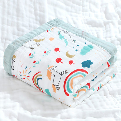 Cotton 6-Layer Unicorn Baby Swaddle Blanket - - blanket