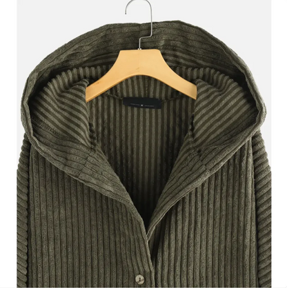 Loose Plus Size Retro Corduroy Coat - - coat