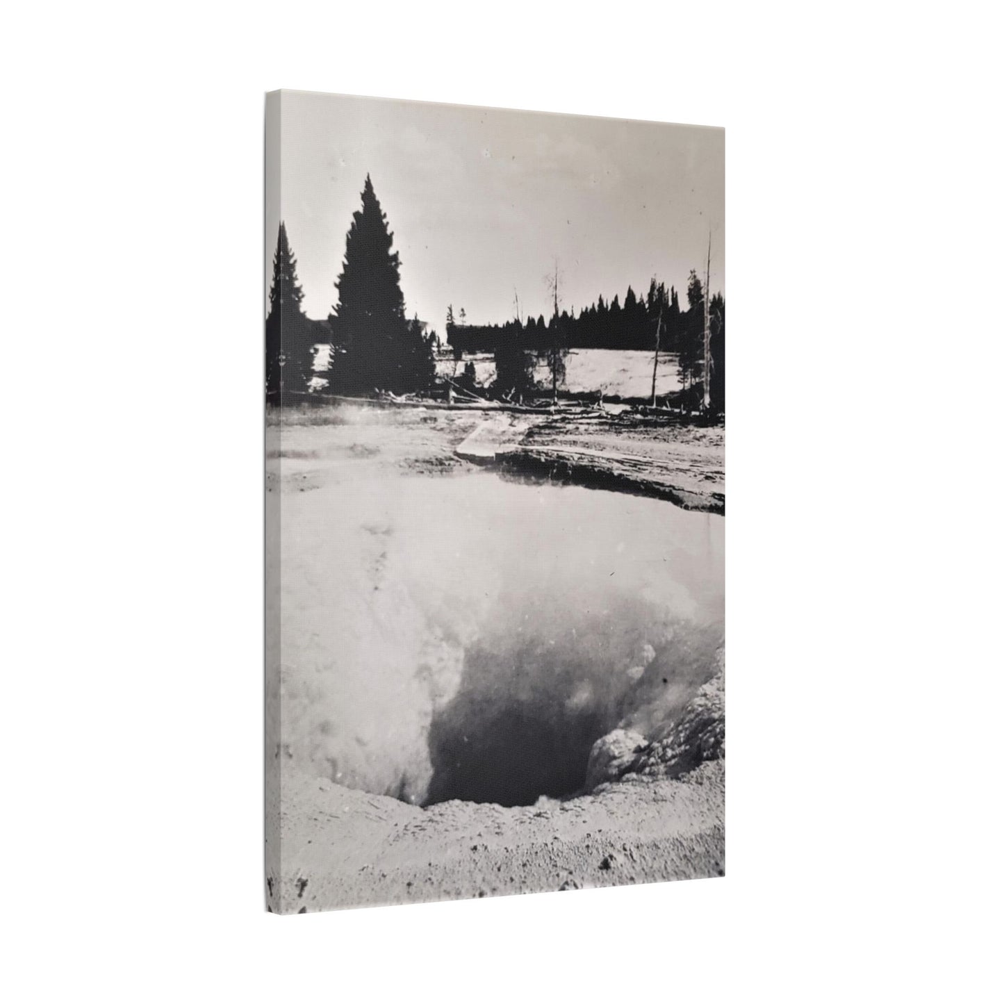 Morning Glory Pool Yellowstone Satin Canvas, Stretched