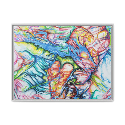 Multi-Color Abstract Framed Canvas Art Print - Kia Day Design