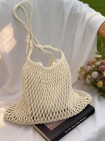 Woven Net Shoulder Bag - -