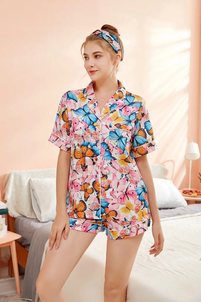 Silk Pajamas Pajamas With Headband