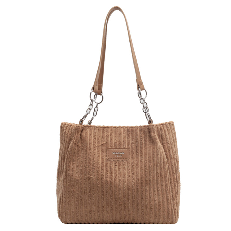 Retro Large Capacity Shoulder Bag - Khaki - handbag