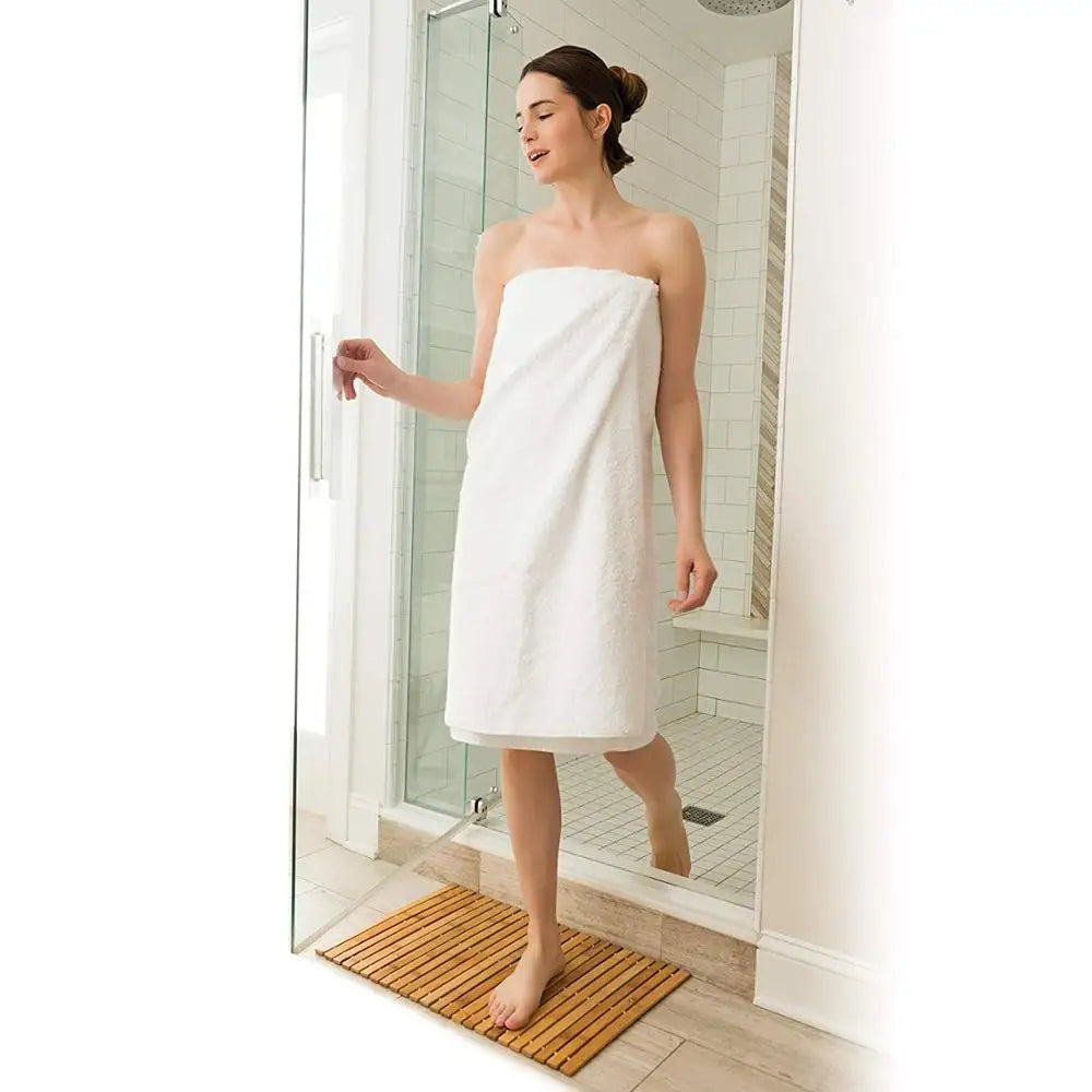 Shower Floor Mat Foldable Roll Up Nonslip Bamboo Bath Mat