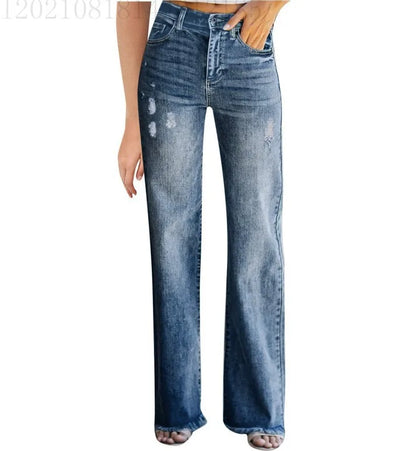 High Waisted Baggy Jeans Women Blue