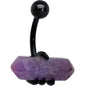 Purple Amethyst Stone Black Claw Belly Ring - - BELLY RING