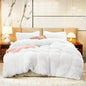 White 3 Piece Shaggy Comforter Set Twin Size - White Twin 68"x86" - blanket