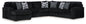 Midnight-Madness - Sectional - Black 4 Pc. Left Arm Facing Corner Chaise Sectional - Stationary Sectionals