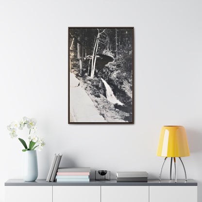 Narada Falls Yellowstone Gallery Canvas Wraps Vertical Frame 24″ x 36″ Premium Gallery Wraps (1.25″) Walnut