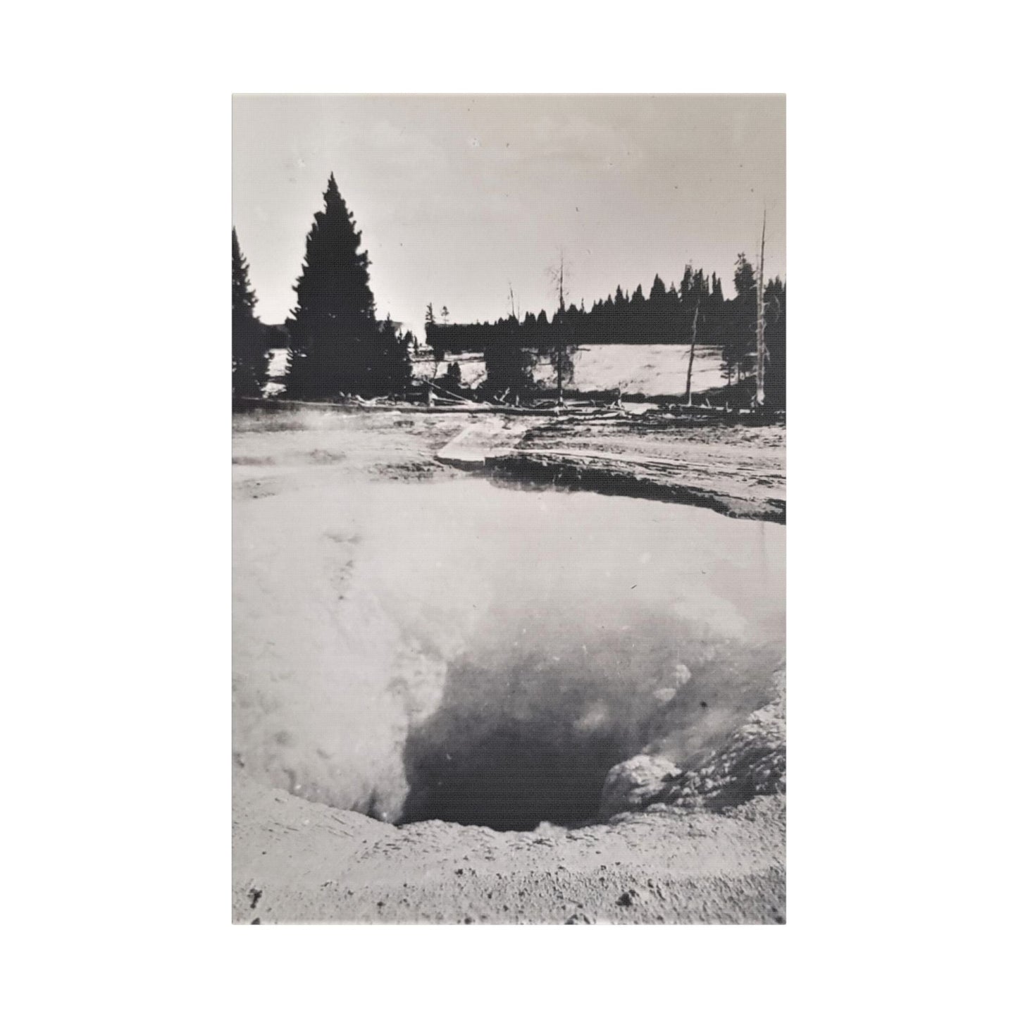 Morning Glory Pool Yellowstone Satin Canvas Stretched